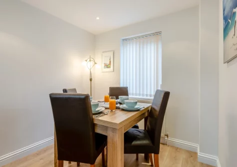 The dining area at Millrock Cottage, Woolacombe