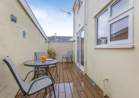 The living area at Millrock Cottage, Woolacombe
