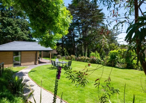 The beautifully manicured garden at Mimosa, Polsue Gardens, Tresillian