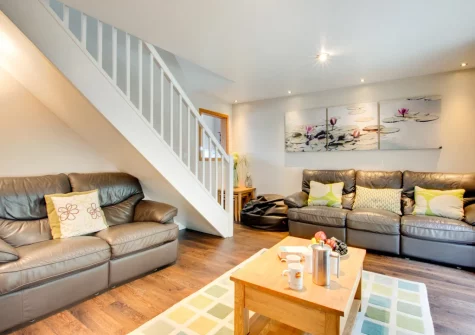 The living area at Minnows, Tregolds