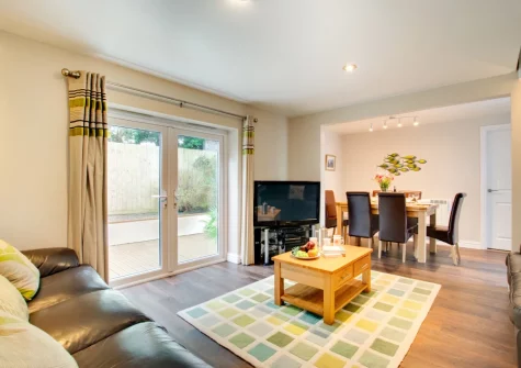 The living area at Minnows, Tregolds