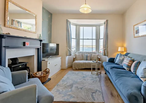 The living room at Mira Mare, Appledore