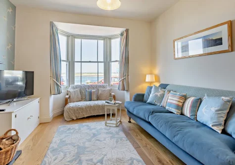 The living room at Mira Mare, Appledore