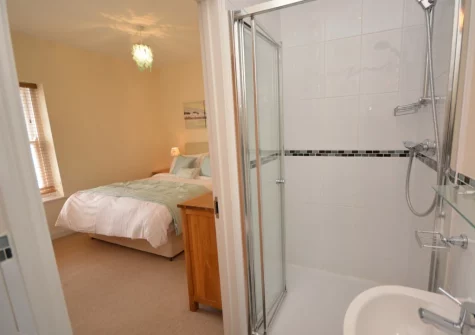 Bedroom #1 en-suite shower room at Missioners Cottage, Appledore