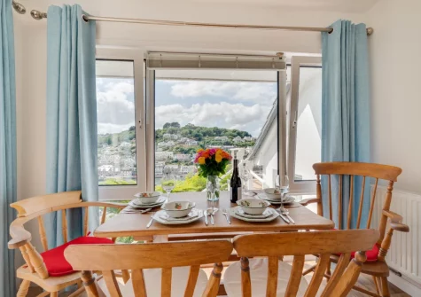 The dining area at Mizzen Cottage, Looe