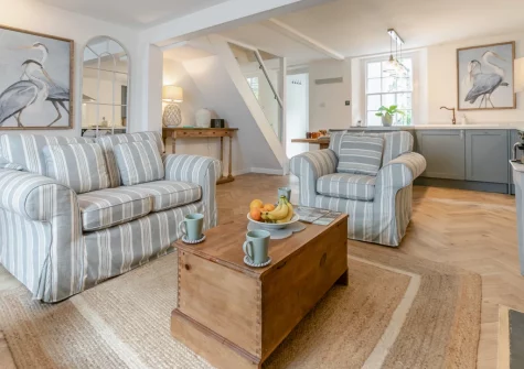 The living area at Mole End, Fowey