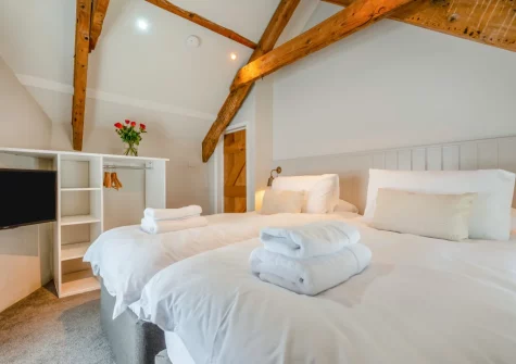 Bedroom #1 has a superking zip and link bed which can be made up as 3' twin beds