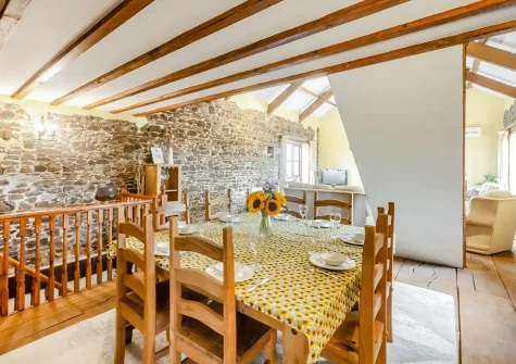 The dining area at Monks Treasure, Yeomadan