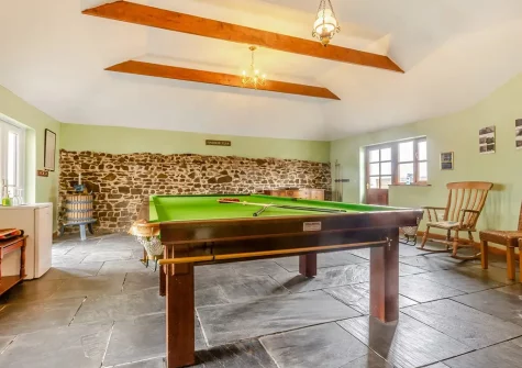The games room at Monks Treasure, Yeomadan