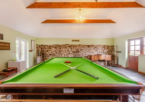 The games room at Monks Treasure, Yeomadan