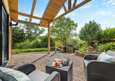 The covered outdoor sitting area at Monterey at Polsue Gardens, Tresillian