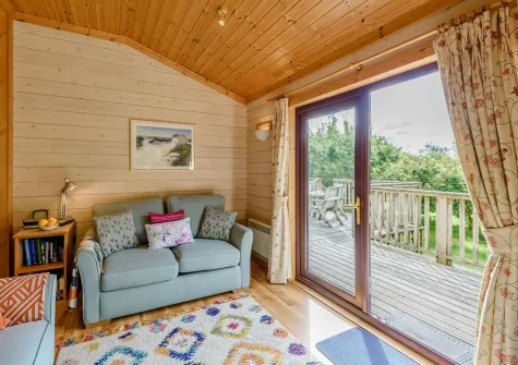 The living area at Monterey Lodge, Forest Lakes, Woolfardisworthy