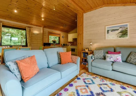The living area at Monterey Lodge, Forest Lakes, Woolfardisworthy