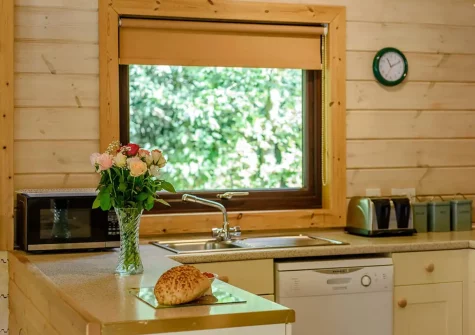 The kitchen at Monterey Lodge, Forest Lakes, Woolfardisworthy
