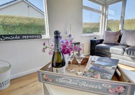 The living area at Moonraker, Croyde