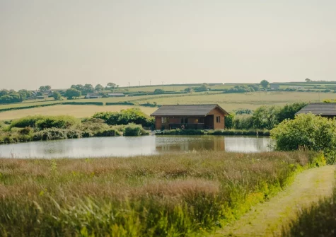Moorhen Lodge 18 at Clovelly Lakes is set in a tranquil, picture-perfect landscape, complete with a dedicated circular woodland trail for peaceful dog walks