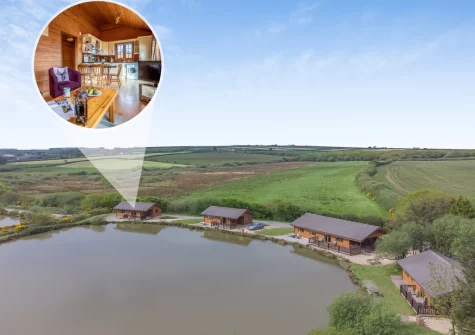 Moorhen Lodge 18 at Clovelly Lakes is set in a tranquil, picture-perfect landscape, complete with a dedicated circular woodland trail for peaceful dog walks