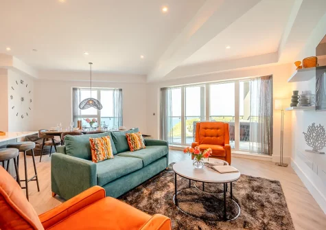 The living area at Mordardha, Newquay