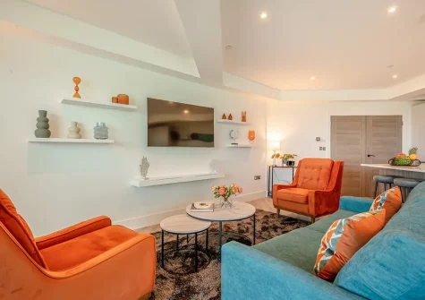 The living area at Mordardha, Newquay