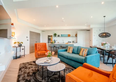 The living area at Mordardha, Newquay