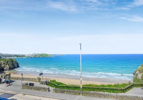 Enjoy far reaching sea views from the balcony & outdoor sitting area at Mordardha, Newquay