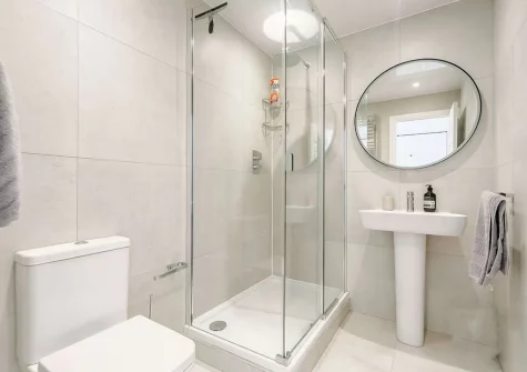 Bedroom #1 en-suite shower room at Morethanporth, Newquay