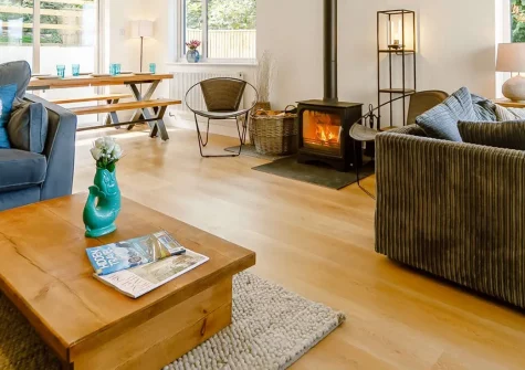 The Nook, Trebudannon is a charming converted cottage that combines rustic appeal with modern luxuries. Enjoy a private hot tub, woodland picnic area, & games room, while perfectly positioned to explore Cornwall's stunning beaches and attractions.
