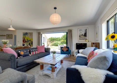 The living area at Morlanar, Trevone