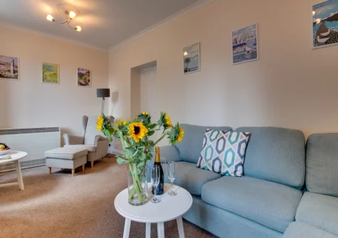 The living room at Morvah, 7 Zodiac House, Porthcurno