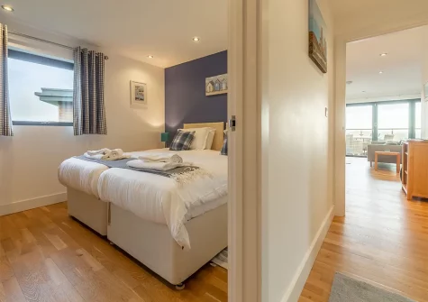 Bedroom #3 at Morvah, Morcliff Holiday Lodges, Goonvrea