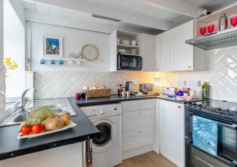 The kitchen at Morvoren Cottage, Trewellard