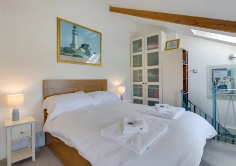 The bedroom at Morvoren Cottage, Trewellard