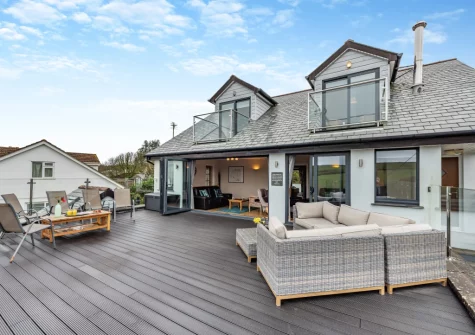 The decked patio & outdoor sitting area at Mount Rose, Woolacombe