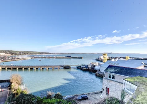 The view from the living area & small balcony at Mount View, Penzance