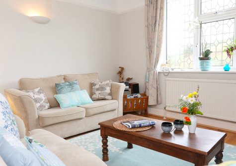 The living area at Muddykins Cottage, Muddiford