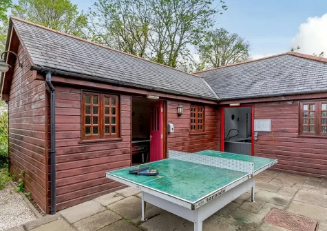 The shared games room at South Torfrey Farm, Golant