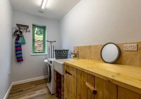 The utility room at Muse Hill Barn, Oakford