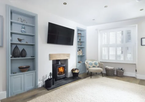 The living area at Myrtle Cottage, Mousehole