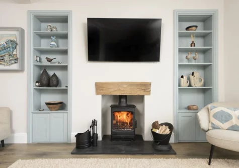 The living area at Myrtle Cottage, Mousehole