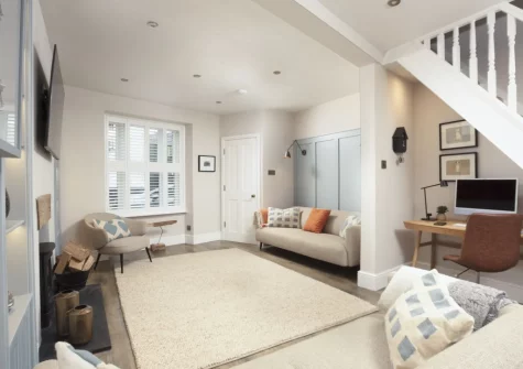 The living area at Myrtle Cottage, Mousehole