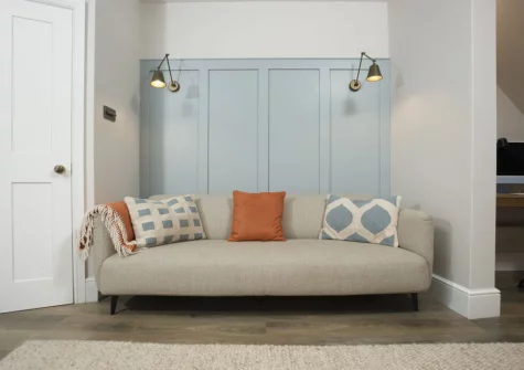 The living area at Myrtle Cottage, Mousehole