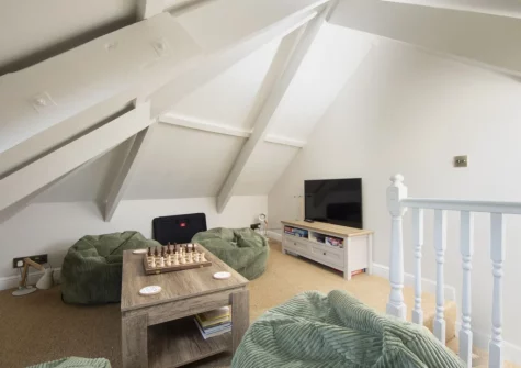 The cozy second floor snug at Myrtle Cottage, Mousehole