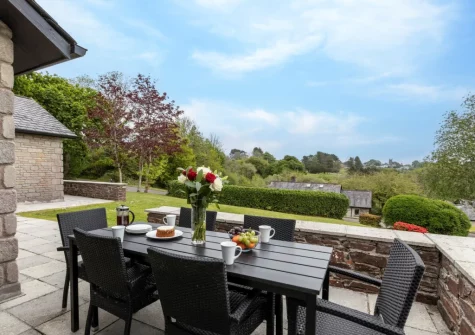 The patio & alfresco dining area at Nampara 17, St Mellion Estate, St Mellion