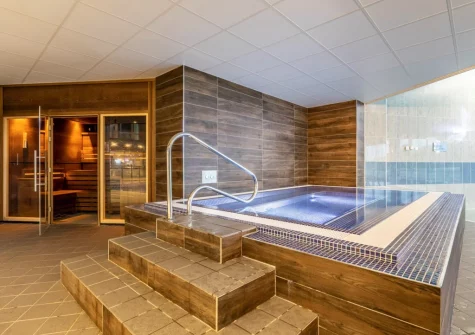 The shared sauna  & jacuzzi at Nampara 17, St Mellion Estate, St Mellion