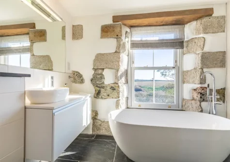 Bedroom #1 en-suite at Nanplough Country House, Mullion