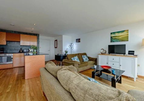 The living area & kitchen at Nautilus Sea View, Westward Ho!