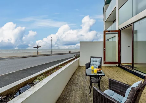 The patio & outdoor sitting area at Nautilus Sea View, Westward Ho!