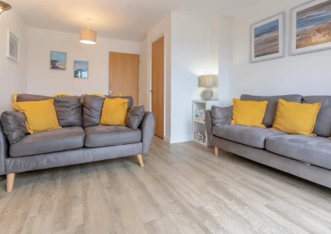 The living area at Nelson View, Westward Ho!
