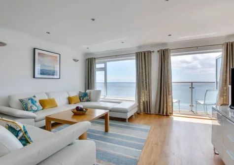 The living area at Neptune House, Porthleven