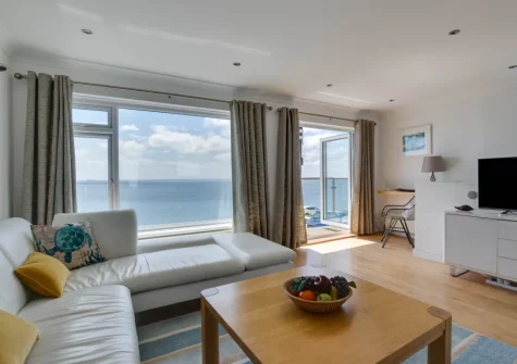 The living area at Neptune House, Porthleven